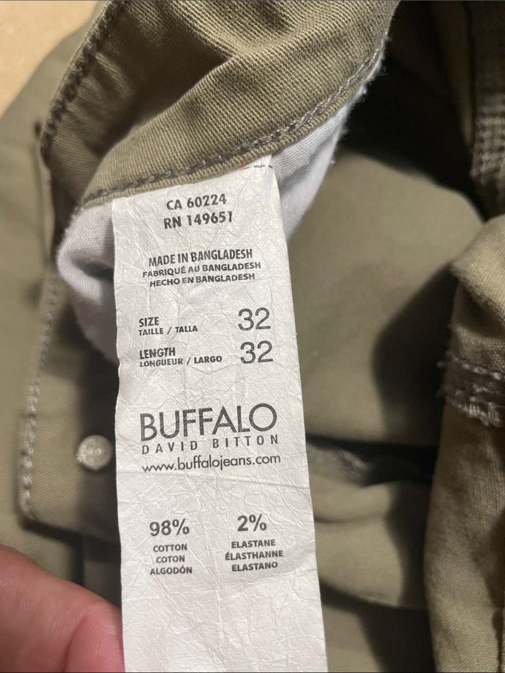 Buffalo David Bitton Olive-Tone Straight Leg Pants - Picture 8 of 9